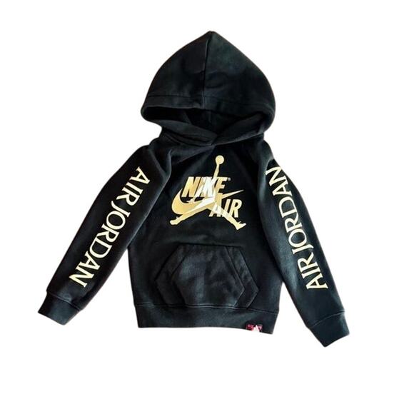 Nike Air Jordan Black Gold Logo Hoodie XS (4–5 Yrs) - Picture 14 of 15